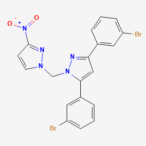 3,5-bis(3-bromophenyl)-1-[(3-nitro-1H-pyrazol-1-yl)methyl]-1H-pyrazole