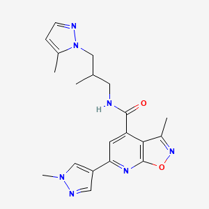 3-methyl-N-[2-methyl-3-(5-methyl-1H-pyrazol-1-yl)propyl]-6-(1-methyl-1H-pyrazol-4-yl)[1,2]oxazolo[5,4-b]pyridine-4-carboxamide