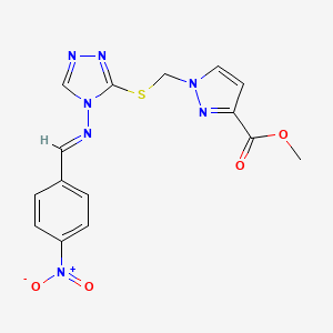 methyl 1-{[(4-{[(E)-(4-nitrophenyl)methylidene]amino}-4H-1,2,4-triazol-3-yl)sulfanyl]methyl}-1H-pyrazole-3-carboxylate