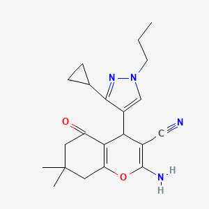 2-Amino-4-(3-cyclopropyl-1-propyl-1H-pyrazol-4-yl)-7,7-dimethyl-5-oxo-5,6,7,8-tetrahydro-4H-chromene-3-carbonitrile