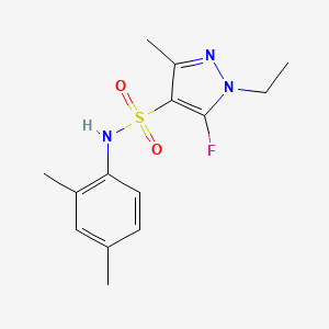 molecular formula C14H18FN3O2S B10926231 N-(2,4-Dimethylphenyl)-1-ethyl-5-fluoro-3-methyl-1H-pyrazole-4-sulfonamide 