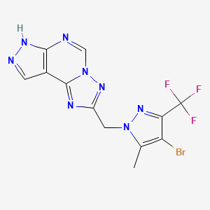 2-{[4-bromo-5-methyl-3-(trifluoromethyl)-1H-pyrazol-1-yl]methyl}-7H-pyrazolo[4,3-e][1,2,4]triazolo[1,5-c]pyrimidine