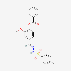 molecular formula C22H20N2O5S B10926242 2-Methoxy-4-(2-((4-methylphenyl)sulfonyl)carbohydrazonoyl)phenyl benzoate CAS No. 303087-34-5