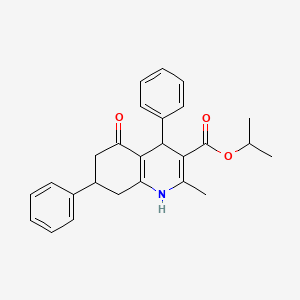 molecular formula C26H27NO3 B10926262 Propan-2-yl 2-methyl-5-oxo-4,7-diphenyl-1,4,5,6,7,8-hexahydroquinoline-3-carboxylate 