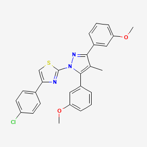 2-[3,5-bis(3-methoxyphenyl)-4-methyl-1H-pyrazol-1-yl]-4-(4-chlorophenyl)-1,3-thiazole