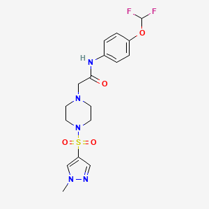 molecular formula C17H21F2N5O4S B10926297 N-[4-(difluoromethoxy)phenyl]-2-{4-[(1-methyl-1H-pyrazol-4-yl)sulfonyl]piperazin-1-yl}acetamide 