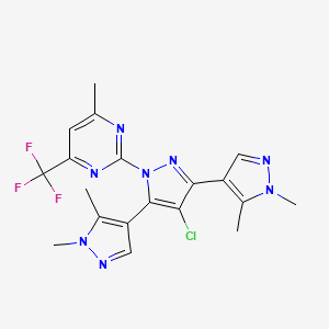 2-[4-chloro-3,5-bis(1,5-dimethylpyrazol-4-yl)pyrazol-1-yl]-4-methyl-6-(trifluoromethyl)pyrimidine