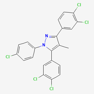 molecular formula C22H13Cl5N2 B10926347 1-(4-chlorophenyl)-3,5-bis(3,4-dichlorophenyl)-4-methyl-1H-pyrazole 