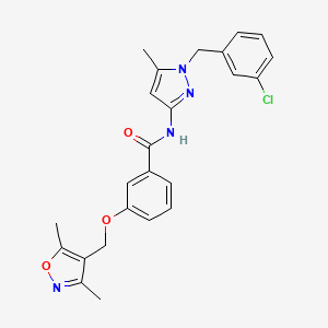 N-[1-(3-chlorobenzyl)-5-methyl-1H-pyrazol-3-yl]-3-[(3,5-dimethyl-1,2-oxazol-4-yl)methoxy]benzamide