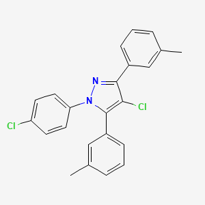 4-chloro-1-(4-chlorophenyl)-3,5-bis(3-methylphenyl)-1H-pyrazole