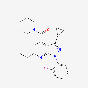 [3-cyclopropyl-6-ethyl-1-(2-fluorophenyl)-1H-pyrazolo[3,4-b]pyridin-4-yl](3-methylpiperidin-1-yl)methanone