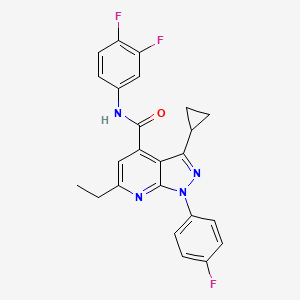 3-cyclopropyl-N-(3,4-difluorophenyl)-6-ethyl-1-(4-fluorophenyl)-1H-pyrazolo[3,4-b]pyridine-4-carboxamide