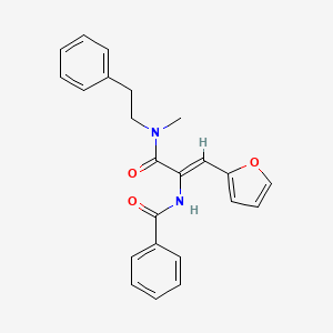 molecular formula C23H22N2O3 B10926429 N-{(1Z)-1-(furan-2-yl)-3-[methyl(2-phenylethyl)amino]-3-oxoprop-1-en-2-yl}benzamide 