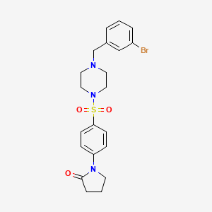 molecular formula C21H24BrN3O3S B10926434 1-(4-{[4-(3-Bromobenzyl)piperazin-1-yl]sulfonyl}phenyl)pyrrolidin-2-one 