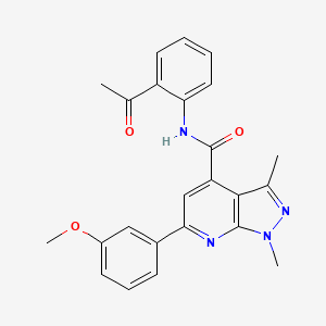 molecular formula C24H22N4O3 B10926456 N-(2-acetylphenyl)-6-(3-methoxyphenyl)-1,3-dimethyl-1H-pyrazolo[3,4-b]pyridine-4-carboxamide 