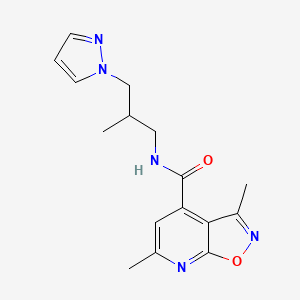 3,6-dimethyl-N-[2-methyl-3-(1H-pyrazol-1-yl)propyl][1,2]oxazolo[5,4-b]pyridine-4-carboxamide