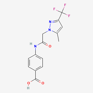 4-({[5-methyl-3-(trifluoromethyl)-1H-pyrazol-1-yl]acetyl}amino)benzoic acid