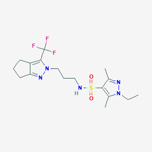 1-ethyl-3,5-dimethyl-N-{3-[3-(trifluoromethyl)-5,6-dihydrocyclopenta[c]pyrazol-2(4H)-yl]propyl}-1H-pyrazole-4-sulfonamide