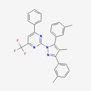 2-[4-methyl-3,5-bis(3-methylphenyl)-1H-pyrazol-1-yl]-4-phenyl-6-(trifluoromethyl)pyrimidine