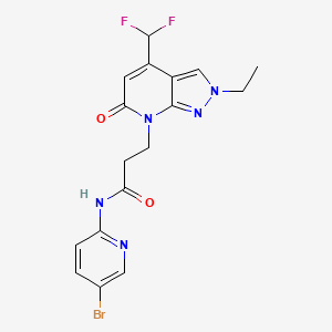 N-(5-bromopyridin-2-yl)-3-[4-(difluoromethyl)-2-ethyl-6-oxo-2,6-dihydro-7H-pyrazolo[3,4-b]pyridin-7-yl]propanamide