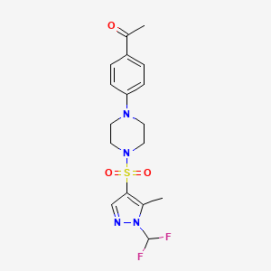 1-[4-(4-{[1-(difluoromethyl)-5-methyl-1H-pyrazol-4-yl]sulfonyl}piperazino)phenyl]-1-ethanone