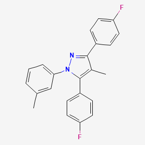 molecular formula C23H18F2N2 B10926599 3,5-bis(4-fluorophenyl)-4-methyl-1-(3-methylphenyl)-1H-pyrazole 