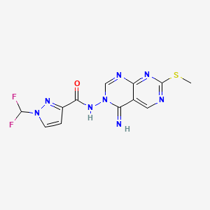 1-(difluoromethyl)-N-[4-imino-7-(methylsulfanyl)pyrimido[4,5-d]pyrimidin-3(4H)-yl]-1H-pyrazole-3-carboxamide