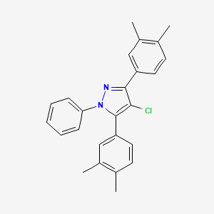 molecular formula C25H23ClN2 B10926605 4-chloro-3,5-bis(3,4-dimethylphenyl)-1-phenyl-1H-pyrazole 