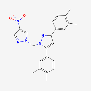 3,5-bis(3,4-dimethylphenyl)-1-[(4-nitro-1H-pyrazol-1-yl)methyl]-1H-pyrazole