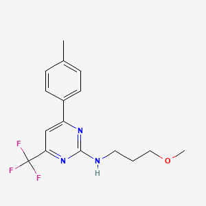 molecular formula C16H18F3N3O B10926638 N-(3-methoxypropyl)-4-(4-methylphenyl)-6-(trifluoromethyl)pyrimidin-2-amine 