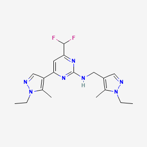 4-(difluoromethyl)-6-(1-ethyl-5-methyl-1H-pyrazol-4-yl)-N-[(1-ethyl-5-methyl-1H-pyrazol-4-yl)methyl]pyrimidin-2-amine