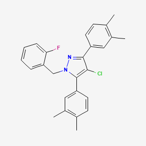 4-chloro-3,5-bis(3,4-dimethylphenyl)-1-(2-fluorobenzyl)-1H-pyrazole