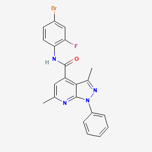 molecular formula C21H16BrFN4O B10926684 N-(4-bromo-2-fluorophenyl)-3,6-dimethyl-1-phenyl-1H-pyrazolo[3,4-b]pyridine-4-carboxamide 