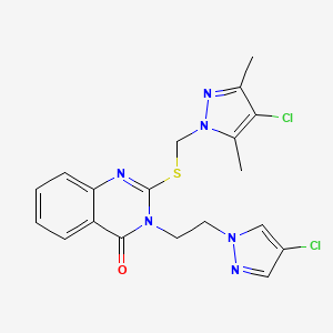 2-{[(4-chloro-3,5-dimethyl-1H-pyrazol-1-yl)methyl]sulfanyl}-3-[2-(4-chloro-1H-pyrazol-1-yl)ethyl]quinazolin-4(3H)-one