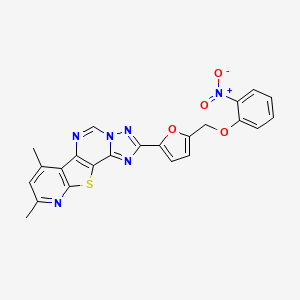 11,13-dimethyl-4-[5-[(2-nitrophenoxy)methyl]furan-2-yl]-16-thia-3,5,6,8,14-pentazatetracyclo[7.7.0.02,6.010,15]hexadeca-1(9),2,4,7,10(15),11,13-heptaene