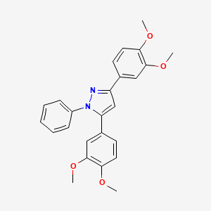 molecular formula C25H24N2O4 B10926732 3,5-bis(3,4-dimethoxyphenyl)-1-phenyl-1H-pyrazole 