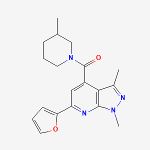 molecular formula C19H22N4O2 B10926738 [6-(furan-2-yl)-1,3-dimethyl-1H-pyrazolo[3,4-b]pyridin-4-yl](3-methylpiperidin-1-yl)methanone 