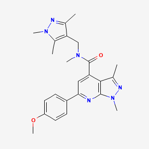 6-(4-methoxyphenyl)-N,1,3-trimethyl-N-[(1,3,5-trimethyl-1H-pyrazol-4-yl)methyl]-1H-pyrazolo[3,4-b]pyridine-4-carboxamide