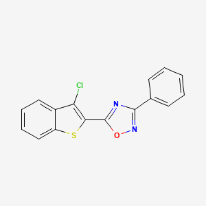 molecular formula C16H9ClN2OS B10926744 5-(3-Chloro-1-benzothiophen-2-yl)-3-phenyl-1,2,4-oxadiazole 