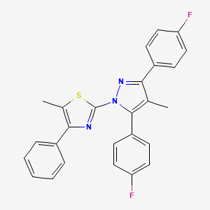 2-[3,5-bis(4-fluorophenyl)-4-methyl-1H-pyrazol-1-yl]-5-methyl-4-phenyl-1,3-thiazole