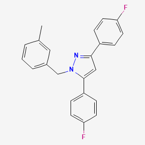 molecular formula C23H18F2N2 B10926773 3,5-bis(4-fluorophenyl)-1-(3-methylbenzyl)-1H-pyrazole 