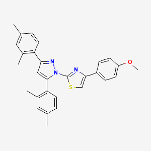 molecular formula C29H27N3OS B10926780 2-[3,5-bis(2,4-dimethylphenyl)-1H-pyrazol-1-yl]-4-(4-methoxyphenyl)-1,3-thiazole 