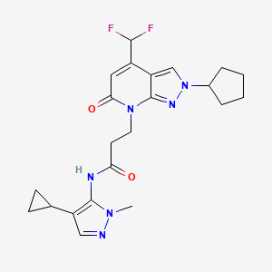 3-[2-cyclopentyl-4-(difluoromethyl)-6-oxo-2,6-dihydro-7H-pyrazolo[3,4-b]pyridin-7-yl]-N-(4-cyclopropyl-1-methyl-1H-pyrazol-5-yl)propanamide