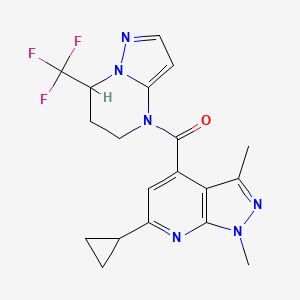 (6-cyclopropyl-1,3-dimethyl-1H-pyrazolo[3,4-b]pyridin-4-yl)[7-(trifluoromethyl)-6,7-dihydropyrazolo[1,5-a]pyrimidin-4(5H)-yl]methanone