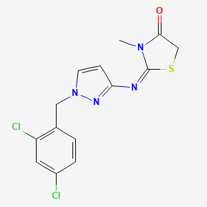 (2Z)-2-{[1-(2,4-dichlorobenzyl)-1H-pyrazol-3-yl]imino}-3-methyl-1,3-thiazolidin-4-one