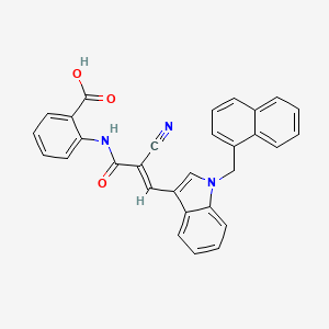 2-({(2E)-2-cyano-3-[1-(naphthalen-1-ylmethyl)-1H-indol-3-yl]prop-2-enoyl}amino)benzoic acid