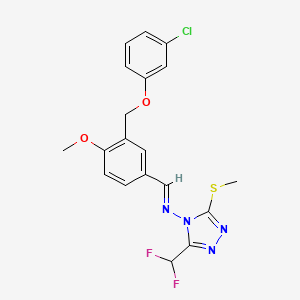 N-[(E)-{3-[(3-chlorophenoxy)methyl]-4-methoxyphenyl}methylidene]-3-(difluoromethyl)-5-(methylsulfanyl)-4H-1,2,4-triazol-4-amine