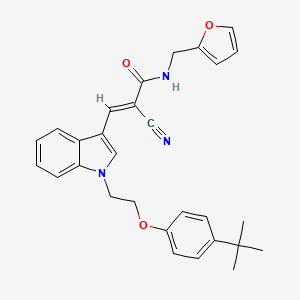 molecular formula C29H29N3O3 B10926856 (2E)-3-{1-[2-(4-tert-butylphenoxy)ethyl]-1H-indol-3-yl}-2-cyano-N-(furan-2-ylmethyl)prop-2-enamide 