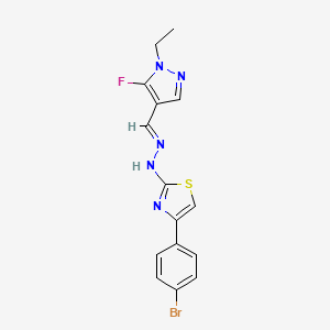 4-(4-Bromophenyl)-2-(2-((1-ethyl-5-fluoro-1H-pyrazol-4-yl)methylene)hydrazinyl)thiazole