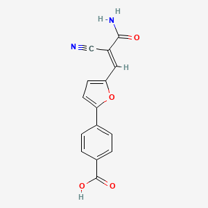 4-{5-[(1E)-3-amino-2-cyano-3-oxoprop-1-en-1-yl]furan-2-yl}benzoic acid